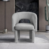 Emmet Grey Boucle Fabric Dining Chair / Accent Chair 438Grey-C Meridian Furniture