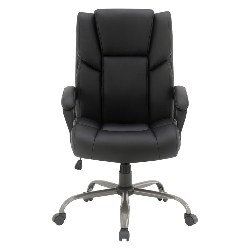 OSP Home Furnishings Execuative Faux Leather Office Chair with Lumbar Support and Pneumatic Height Adjustment FL14571-U6