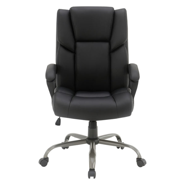 OSP Home Furnishings Execuative Faux Leather Office Chair with Lumbar Support and Pneumatic Height Adjustment FL14571-U6