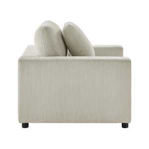 English Elm Chelsea Modern Armchair with Plush Down-Blend Cushions, Removable Covers & Solid Wood Legs Beige B050P402011