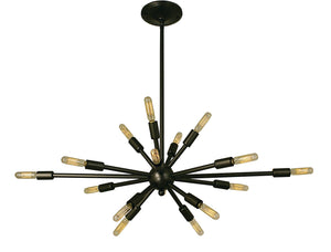 Framburg 16-light Chandelier With Orbiting Arms For Stunning Starburst Illumination - Made In The Usa Mahogany Bronze Metal 4390 Mb