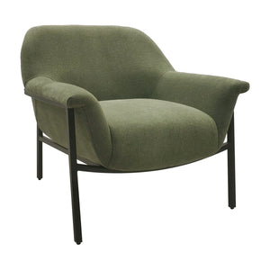 JLA Home Chapel Hill - Accent Chapel Hill Sabrina modern accent chair with plush foam, slim black steel legs, ready-assembled seating Green CH100-0010