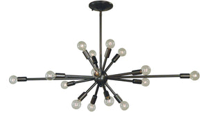 Framburg 16-light Simone Dining Chandelier - Stunning Starburst Design With Usa-made Quality For Elegant Spaces Mahogany Bronze Metal 4392 Mb