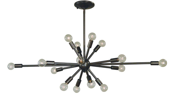 Framburg 16-light Simone Dining Chandelier - Stunning Starburst Design With Usa-made Quality For Elegant Spaces Mahogany Bronze Metal 4392 Mb