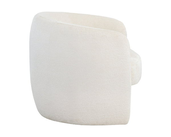 Sunpan Mircea Lounge Chair - Curved Sculptural Design for Contemporary Living Spaces, Stylish Comfort Bergen Ivory