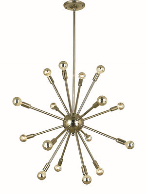 Framburg 16-light Chandelier - Stellar Design With Radiant Arms, Handmade In The Usa For Timeless Elegance Polished Nickel Metal 4395 Pn