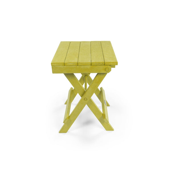 English Elm Riverstone Recycled Hdpe Folding Outdoor Bistro Table Weatherproof Patio Balcony Yellow B2745P409698