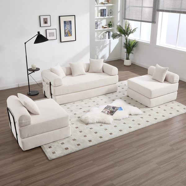 English Elm United We Win Convertible Sofa Bed – Soft Corduroy, Memory Foam Comfort For Dorms & Guest Rooms W1568S00254-GIGA