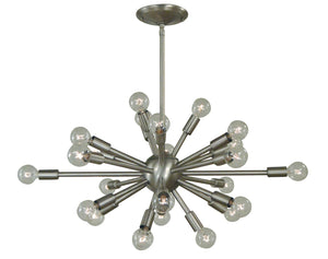 Framburg 24-light Simone Dining Chandelier - Captivating Starburst Design, Elegant Lighting For Modern Spaces Brushed Nickel Metal 4397 Bn