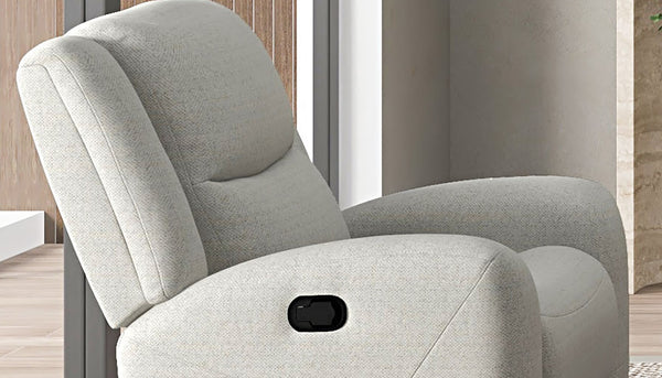 English Elm Beige Manual Recliner - Transitional Style With High-Density Foam, Contoured Arms & Wide Seat Comfort B2741P385046