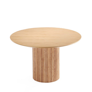 English Elm Hathaway 47" Round Dining Table - Elegant Natural Solid Wood For Cozy Spaces & Modern Aesthetic B365S00095