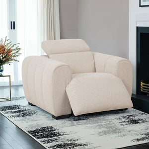 English Elm Contemporary Power Recliner with Plush High-Density Foam, Soft Track Arms, Hardwood Frame, Oversized Seat White 47 L x 45 W x 30 H B2741P395246