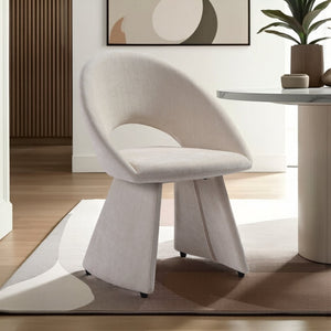 English Elm Angelina Curved Back Upholstered Dining Chairs Set of 2 Cream Modern Armless B2736P464808