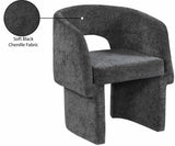 Emmet Black Chenille Fabric Dining Chair / Accent Chair 439Black-C Meridian Furniture