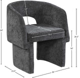 Emmet Black Chenille Fabric Dining Chair / Accent Chair 439Black-C Meridian Furniture