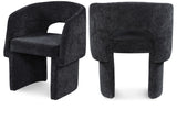 Emmet Black Chenille Fabric Dining Chair / Accent Chair 439Black-C Meridian Furniture