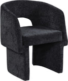 Emmet Black Chenille Fabric Dining Chair / Accent Chair 439Black-C Meridian Furniture