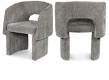 Emmet Grey Chenille Fabric Dining Chair / Accent Chair 439Grey-C Meridian Furniture