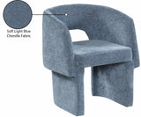 Emmet Light Blue Chenille Fabric Dining Chair / Accent Chair 439LtBlu-C Meridian Furniture