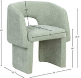 Emmet Mint Chenille Fabric Dining Chair / Accent Chair 439Mint-C Meridian Furniture