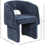 Emmet Navy Chenille Fabric Dining Chair / Accent Chair 439Navy-C Meridian Furniture