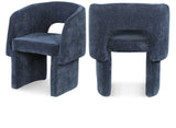 Emmet Navy Chenille Fabric Dining Chair / Accent Chair 439Navy-C Meridian Furniture