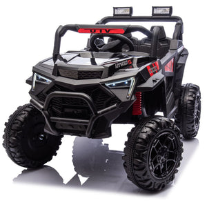 English Elm 24v 400w Kids Electric Utv Ride on with Remote Bluetooth Led Suspension Cockpit Black W1578P284295