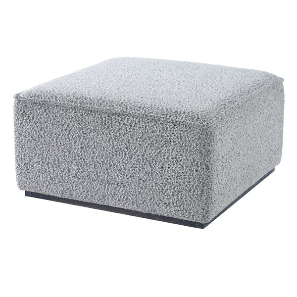 English Elm Square Woven Loop Yarn Ottoman Textural Upholstered Footrest for Modern Living Rooms N769P350123B