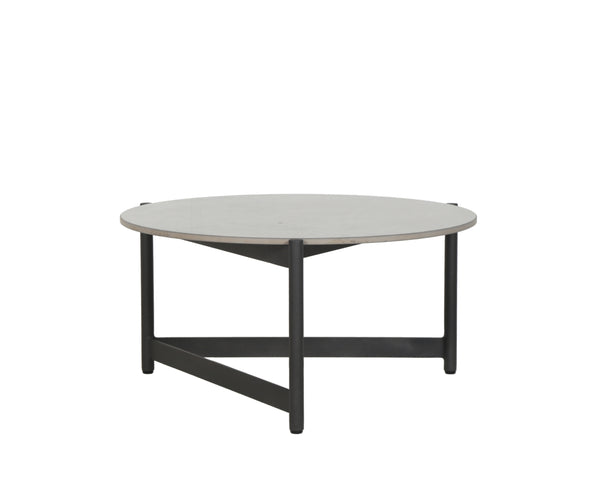 Sunpan Amalfi Coffee Table - Modern Outdoor Elegance with Durable Teak Wood Top and Black Aluminum Frame Small - 26W x 26D x 13.5H