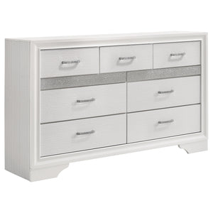 English Elm Corbin White 5-Piece Eastern King Bedroom Set: Modern Elegance With Storage & Rhinestone Details B062S00927