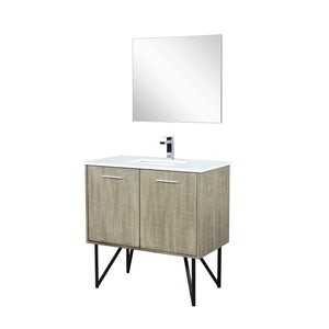 English Elm Rustic Acacia Bath Vanity Set With White Quartz Top, Chrome Faucet & 28" Mirror - Modern Elegance! B2731S01932-GIGA