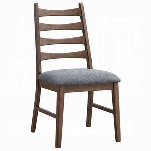 English Elm Walnut Ladder-Back Side Chairs Set of 2 — Distressed Scooped Seat, Rustic Transitional Comfort for Dining Dark Gray,Walnut 13.5 L x 40 W x 21 H B2741P333937