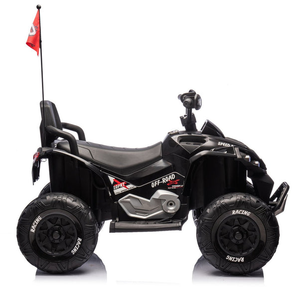 English Elm 24v Kids Electric Atv Xxxl Off-road Ride on with Remote Parental Control and Bluetooth Black W1578P228312