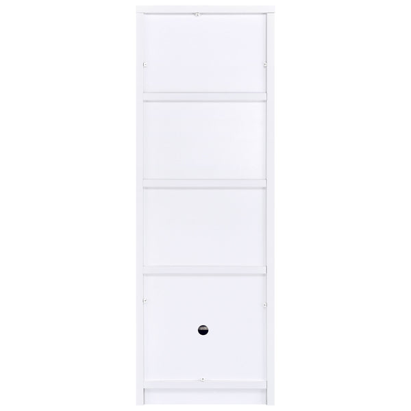 English Elm Stott Contemporary White 3-Shelf Media Tower with Framed Door, Adjustable Shelf & Display Space B062P299838