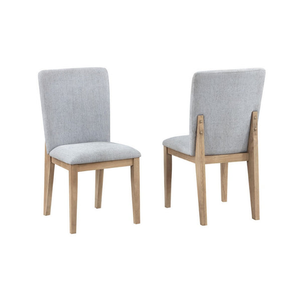 English Elm Emi Solid Wood Dining Chair Set with Gray Linen Cushioned Seat for Rustic Modern Rooms B056P416863
