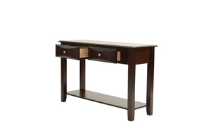 English Elm Classic Modern wooden coffee table with Ogumi veneer top, drawers & lower shelf for stylish storage Antique Black,Espresso 51 L x 21 W x 10 H B011P395607