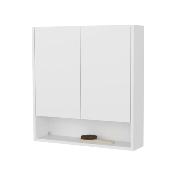 English Elm Gaviota Modern Wall Medicine Cabinet with Two Tilt-Out Doors, Three Shelves, Scratch-Resistant White B128P375287