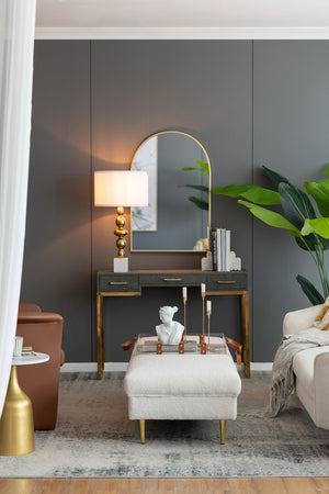 English Elm D15x29.5" Marble Pedestal Table Lamp with Four-Tiered Candlestick Silhouette and Drum Shade, Elegant Accent Gold+White W2078P395554