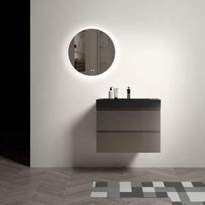 English Elm Alice 30" Gray Modern Bathroom Vanity With Floating Design, Soft-Close Drawers & Stylish Sink Basin W1865S00026