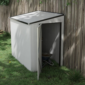 English Elm Outsunny Lean to Galvanized Steel Outdoor Storage Shed with Lockable Door and Air Vents W2225P229424