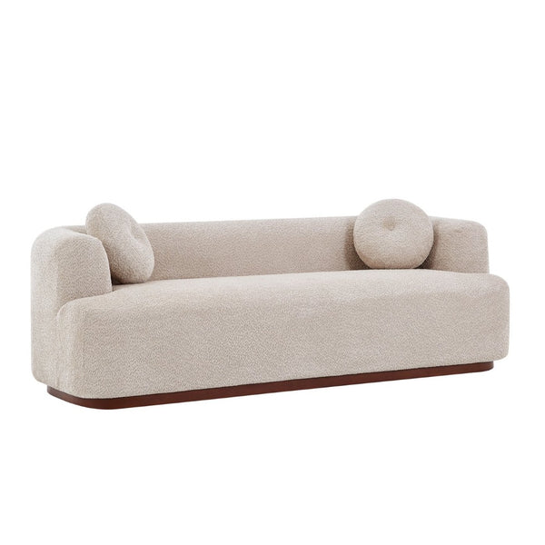 English Elm Compressed Three Seat Sofa with Rubberwood Base Polyester Upholstered Living Room Couch N771P392415V_N771P392416V