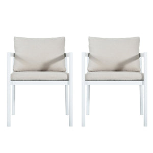 English Elm Outdoor Aluminum Patio Dining Chairs Set of 2 with Cushions Rust Proof Frame N779P369116W