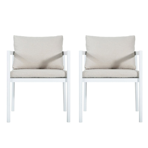 English Elm Outdoor Aluminum Patio Dining Chairs Set of 2 with Cushions Rust Proof Frame N779P369116W