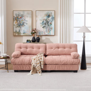 English Elm Cloud Modular Sectional Sofa Deep Seat Flannelette Upholstered Living Room Couch Pink W2120S00020