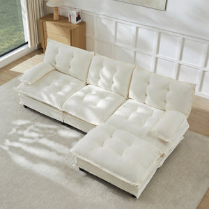 English Elm 107" Modular Cloud Sectional Sofa Deep Seat Chenille Couch for Living Room W714S01678