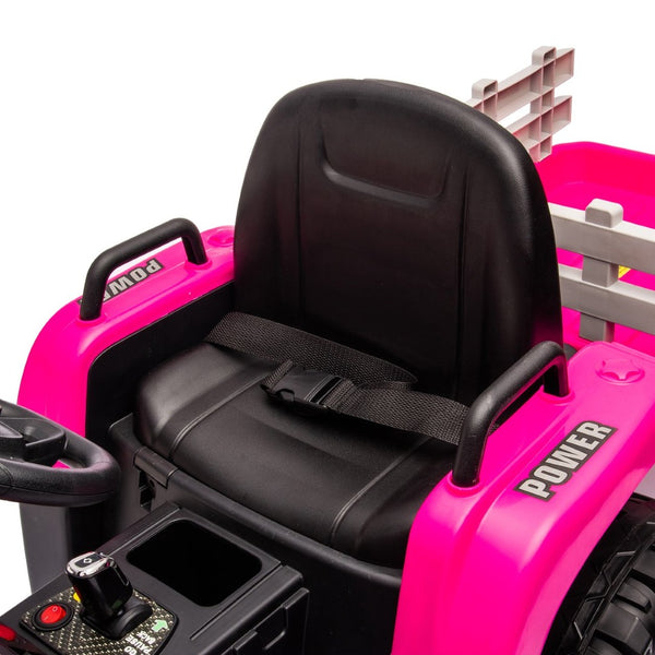 English Elm Ride on Electric Tractor Toy with Trailer 24v 400w Dual Motors Remote Control Led Red W1578P193902