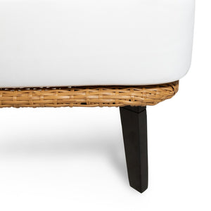 English Elm Christopher Knight Home® - NIC Club Chair Brown PE Rattan with Acacia Wood Legs, Modern Outdoor Wicker, Water-Resistant Cushion 71339.00LBRN