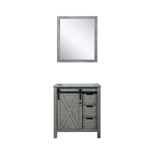 English Elm Ash Grey Bath Vanity Set With 28-Inch Mirror, Stylish Storage, And Easy Installation For Modern Bathrooms B2731S00925