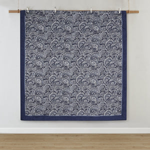 English Elm 12 Piece Madison Park Aubrey Jacquard Comforter Set Cal King Navy Paisley with 100% Cotton Sheets, Luxe Reversible Design and Decorative Pillows B03597016