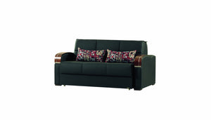 English Elm PrimeNest SlumberCore Collection Upholstered Convertible Loveseat with Storage, Sleeper, Durable PU Finish Black PU B030P281821